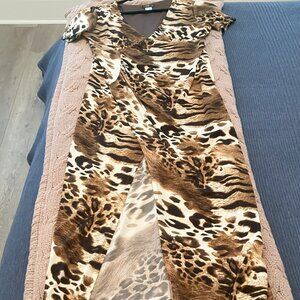Animal Print Maxi Dress – Size Large